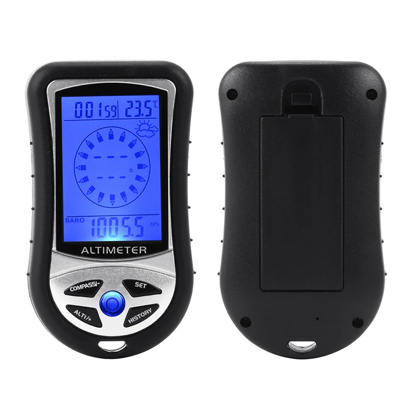 Handheld Digital Altimeter Height Measurer Electronic Compass with Backlight Barometer Thermometer 8 in 1 Measurement Tool