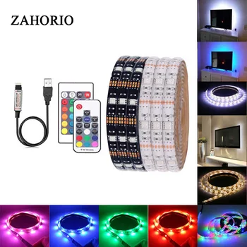 

USB LED Strip 5050 RGB Changeable LED TV Background Lighting 50CM 1M 2M 3M 4M 5M DIY Flexible LED Light