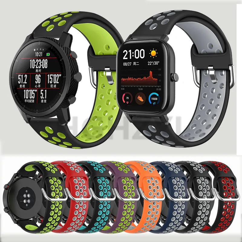 Ремешок силиконовый для Huami Amazfit GTR 47 мм 42 GTS BIP/Amazfit Stratos 2 3|Смарт-аксессуары| |