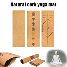 5mm Non-Slip Organic Cork TPE Exercise Training Yoga Mat Pilate Fitness Dance Lightweight Portable Sweat Absorbent Belt Odorless