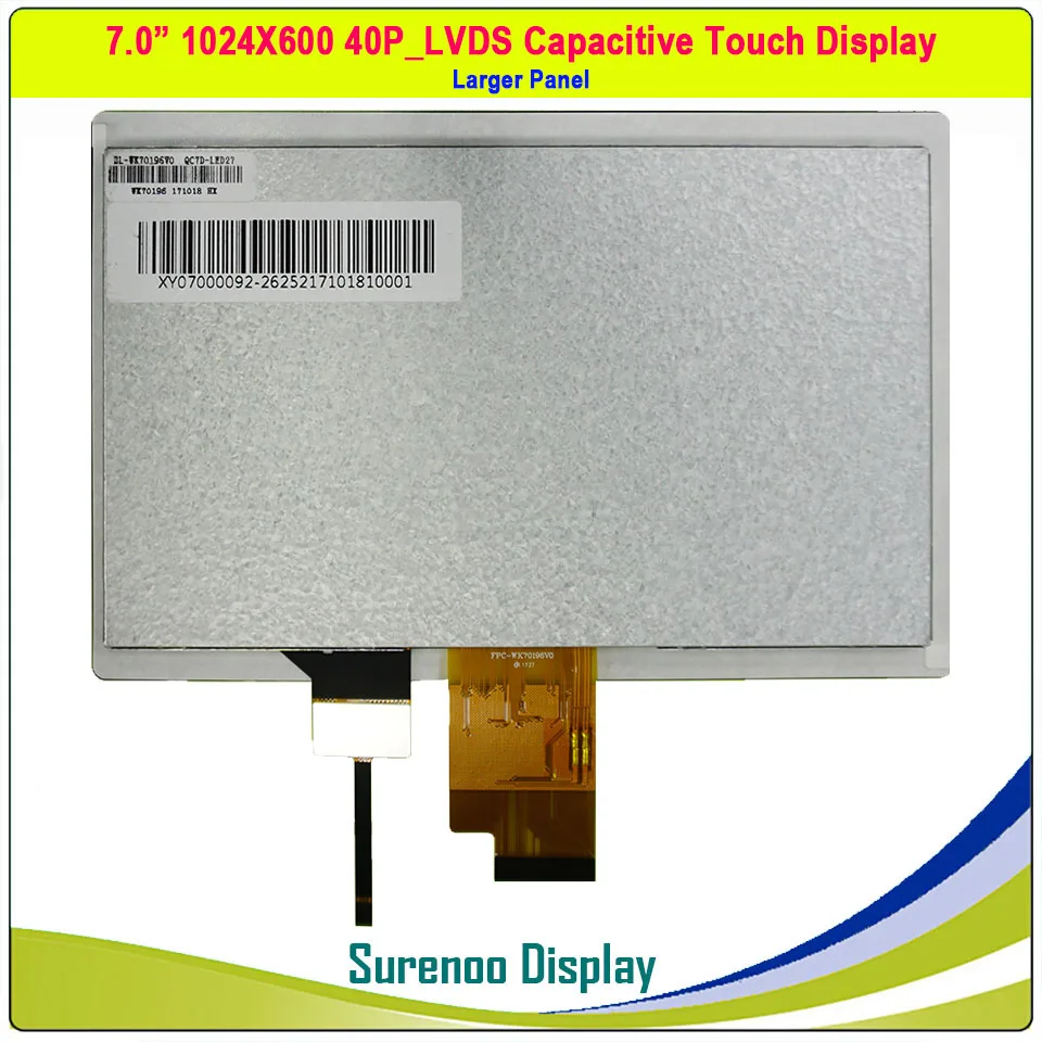 " /7,0" дюймов 1024*600 40P_LVDS TFT ЖК-модуль дисплей экран монитор и FT5426 igc емкостная сенсорная панель