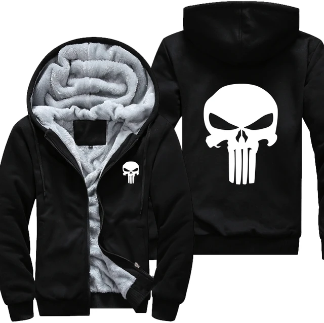 skull zipper hoodie