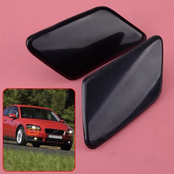 

CITALL 39876478 1 Pair Left & Right Car Front Bumper Headlight Washer Cover Cap 30655933 30655934 39876479 Fit for Volvo C30