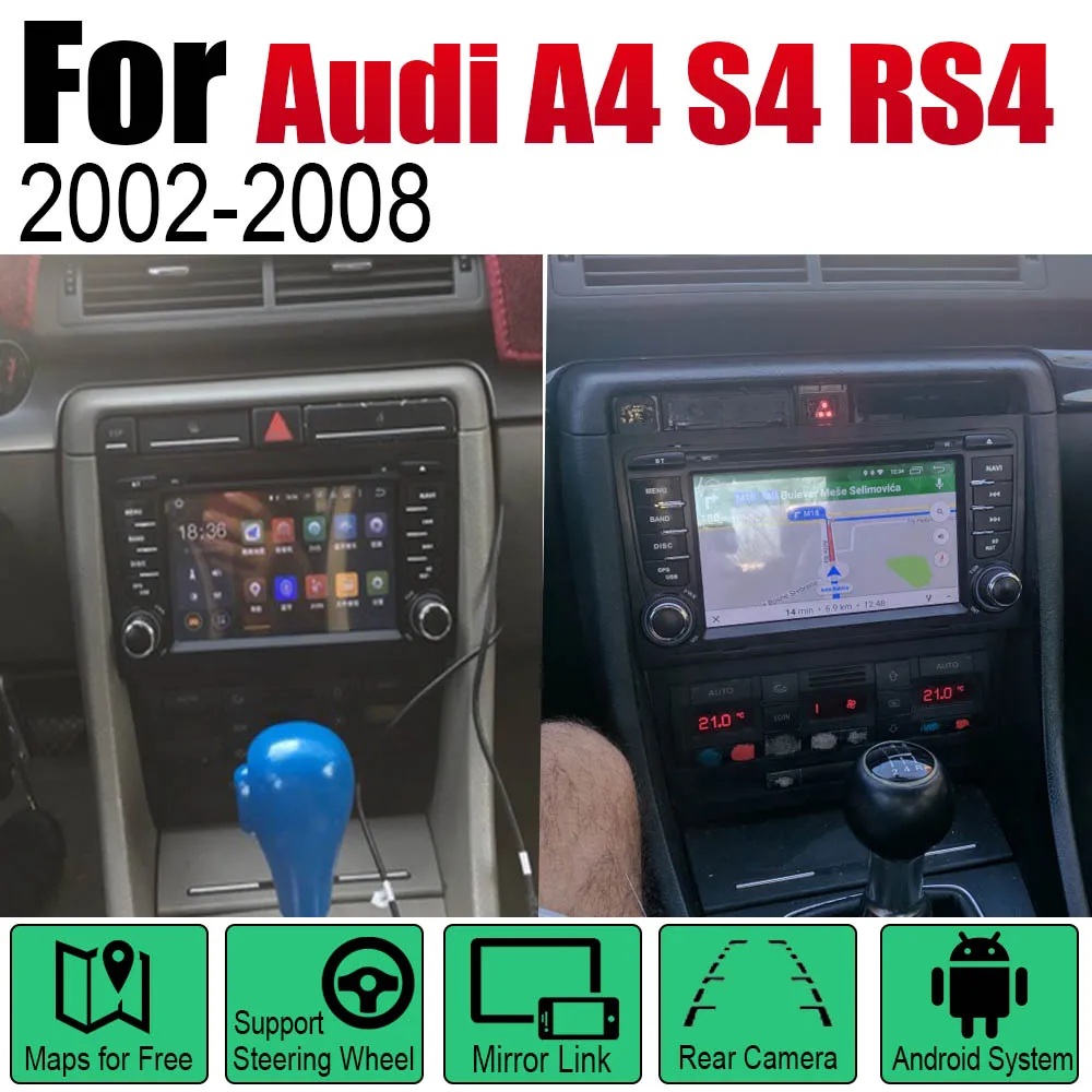 Car Multimedia Player Android Radio For Audi A4 S4 RS4 8E 8H 2002~2008 MMI DVD GPS Navi Navigation Map Auto audio BT stereo