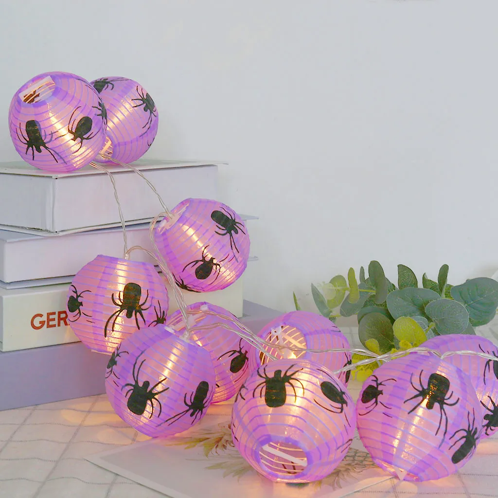CARPRIE 10 LED Beads Halloween Eyes Spider LED String Lights Garden Home Party Decoration Holiday String Light Halloween Lights