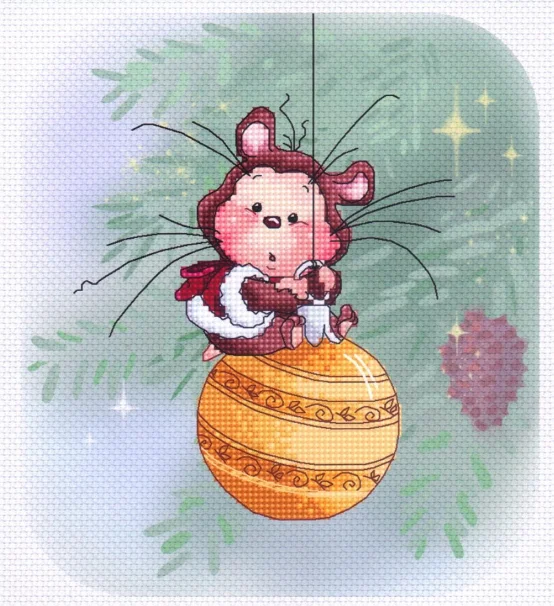 

FF MM Counted Cross Stitch Kit Hamster Elf Handmade Needlework For Embroidery 14ct Cross Stitch