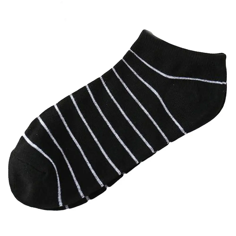 Модные Повседневные хлопковые носки в полоску; носки для скейтборда; женские удобные носки - Цвет: Black