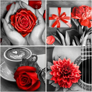 

Evershine Diamond Painting Flowers Rhinestone Pictures Mosaic Embroidery Full Square Drill Rose Beaded Painting Home Decoration