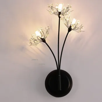 

Modern Deco Dandelion Wall Lamp Living Room Decoration Crystal Wall Light Fixtures Bedroom Sconces LED Indoor Lighting Luminaire