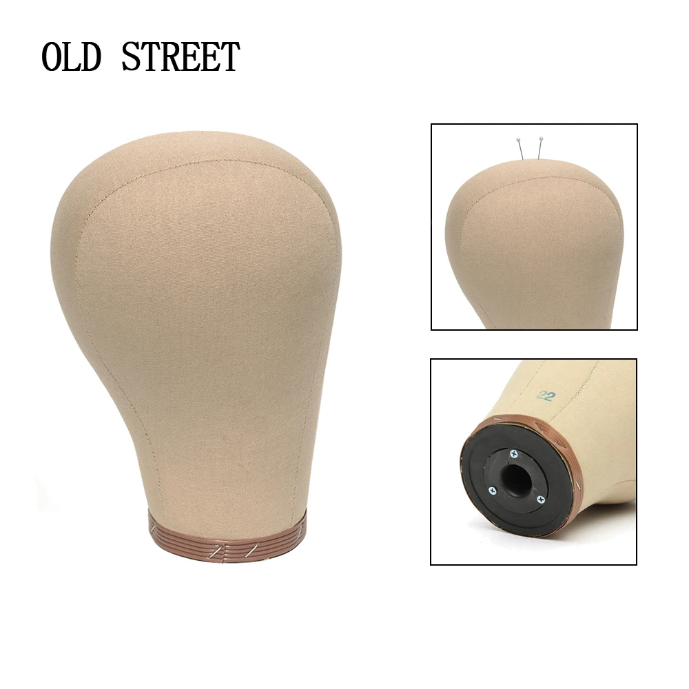 

Wig Head Stand Cork Canvas Mannequin Head For Making Wig Dispay Hat Didpay With Mount Hole With Free Tpins and Clamp 21"/22"/23"