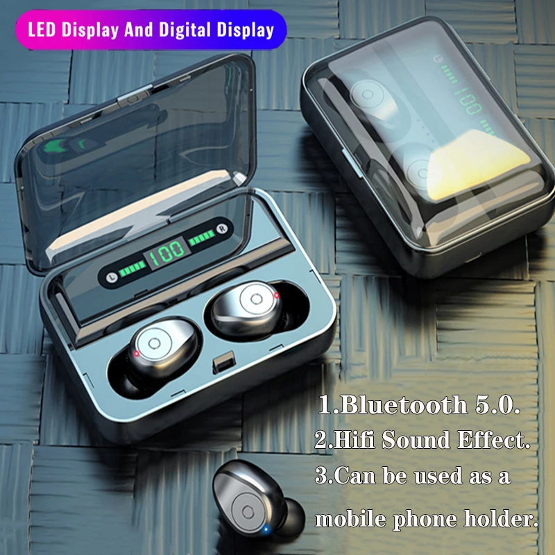 

Wireless earphones bluetooth headset gamer hearing aids LED Display handfree in ear headphones with microphone for smartphone