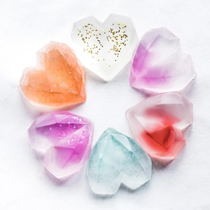 FUNBAKY 6 полости Алмазное сердце силиконовая форма для мыла для изготовления мыла DIY лоток ручной работы формы для мыла