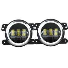 1 Pair 4INCH 30W Led Fog Light Halo Angle Eyes DRL For JEEP Wrangler JK 07 15 Dodge 4 Carl Driving Led Lamp