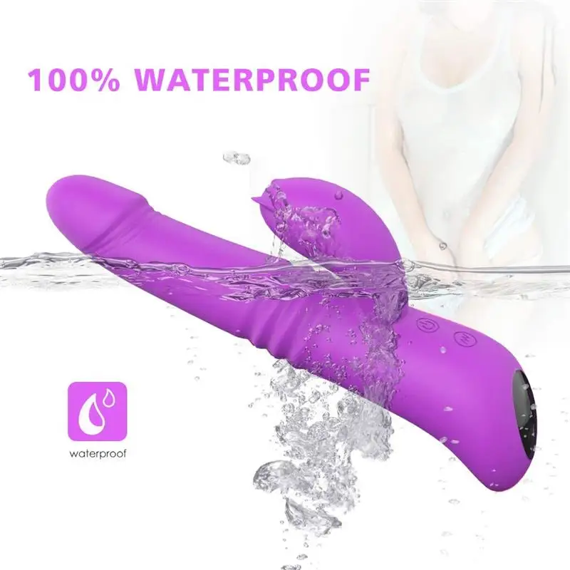 2 In 1 Thrusting Rabbit Vibrator+Rotating G Spot Vibrator ,Realistic Dildo Vibrator Clitoral Stimulator Sex Toy for Women 6