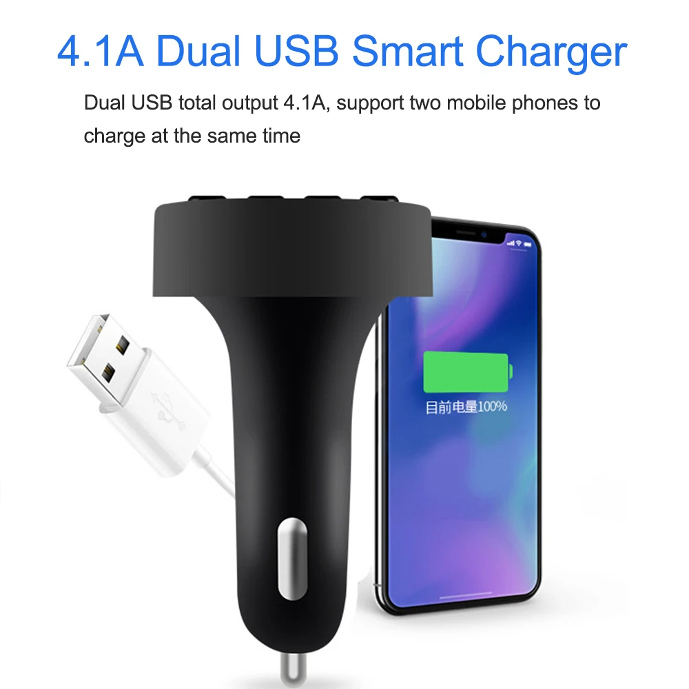 JINSERTA Bluetooth 5,0 MP3-плеер fm-передатчик двойной USB 5 В/4.1A зарядное устройство Поддержка TF USB диск воспроизведения музыки