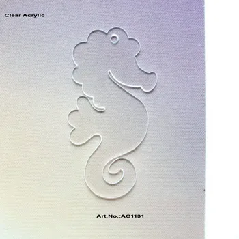 

Clear Blank Acrylic Sea Horse Key Chains Acrylic Tags 3"-AC1131A