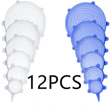 6/12 шт Силиконовые стрейч крышки Универсальная крышка Силиконовая Чаша Пот крышкой силиконовый чехол Пан Пособия по кулинарии Еда свежий крышка чехол для микроволновой печи