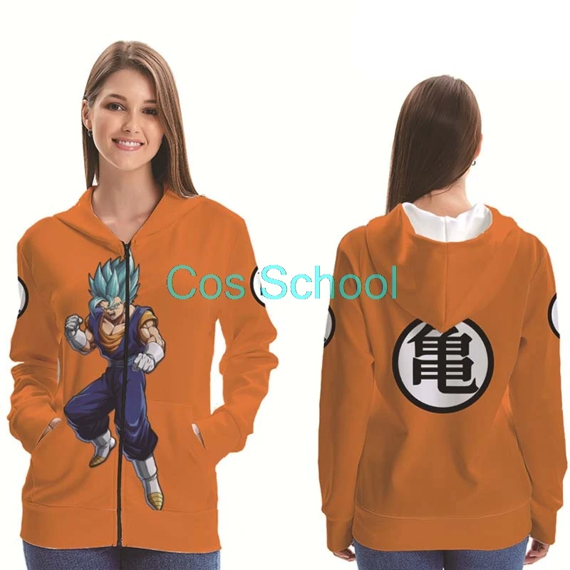 Cos/супер-толстовки с капюшоном и Драконий жемчуг для школы; куртка для костюмированной вечеринки; костюмы Сон Гоку на Хэллоуин; пальто на молнии с капюшоном
