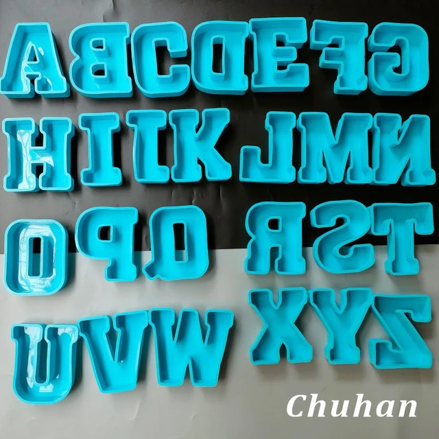 4 inch Big Alphabet 3D Letter Silicone Mold moulds For Resin crafts