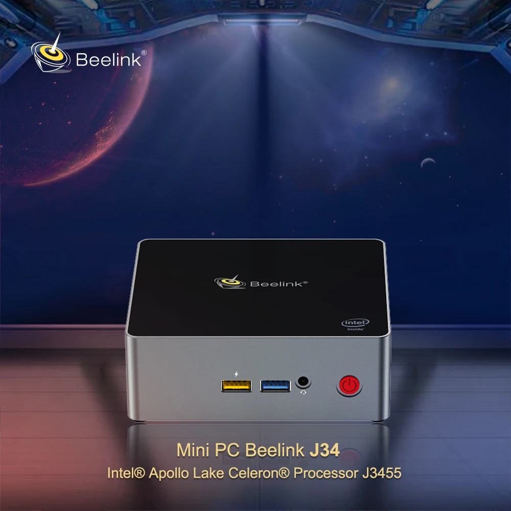 Beelink J34 Мини ПК Windows 10 Intel Apollo Lake Celeron процессор J3455 8 Гб 128 ГБ LAN 1000 м Bluetooth 4,0 USB3.0 HDMI мини-ПК