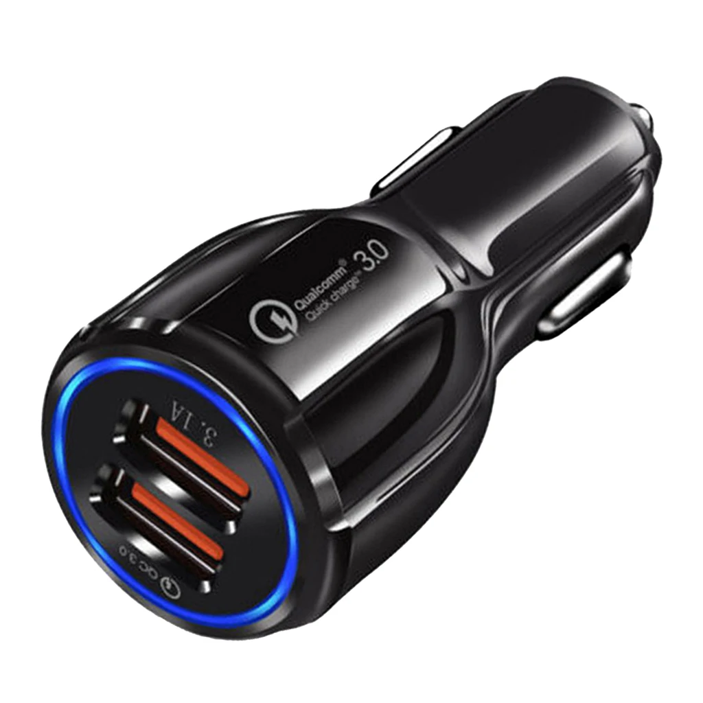 Fast DC 2 USB Port Adapter Car Charger Motorcycle Scooter Phone Power Supply