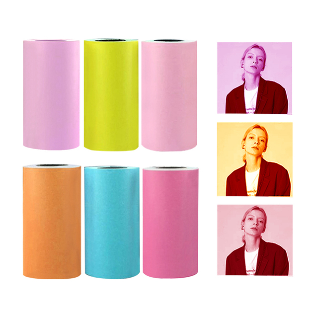 Rolls 57*30mm Thermal Paper Colorful Children Camera Instant Print Kids Camera Printing Paper Replacement Accessories Parts