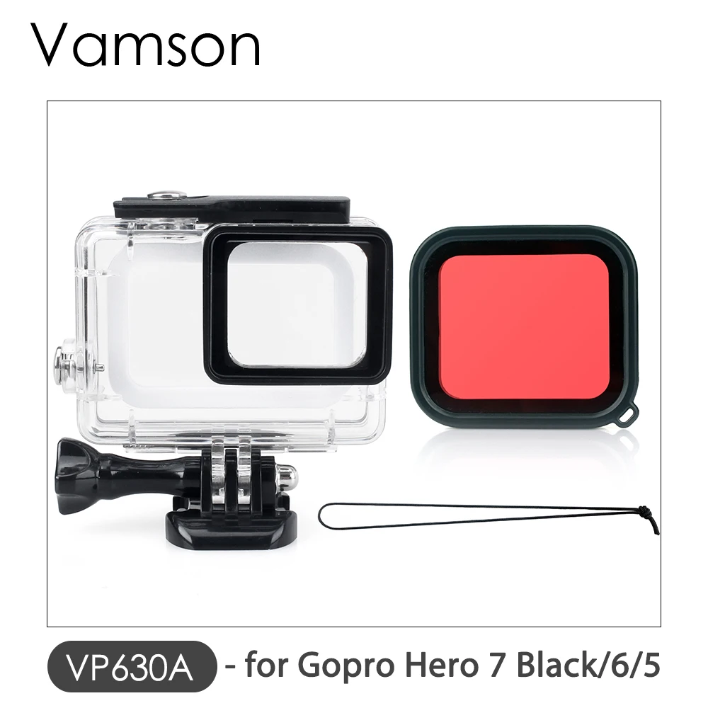 VP630A Vamson для Gopro Hero 6 5 7 8 черный 45 м подводный водонепроницаемый чехол для камеры Дайвинг Корпус крепление для GoPro Аксессуар VP630 - Цвет: VP630A