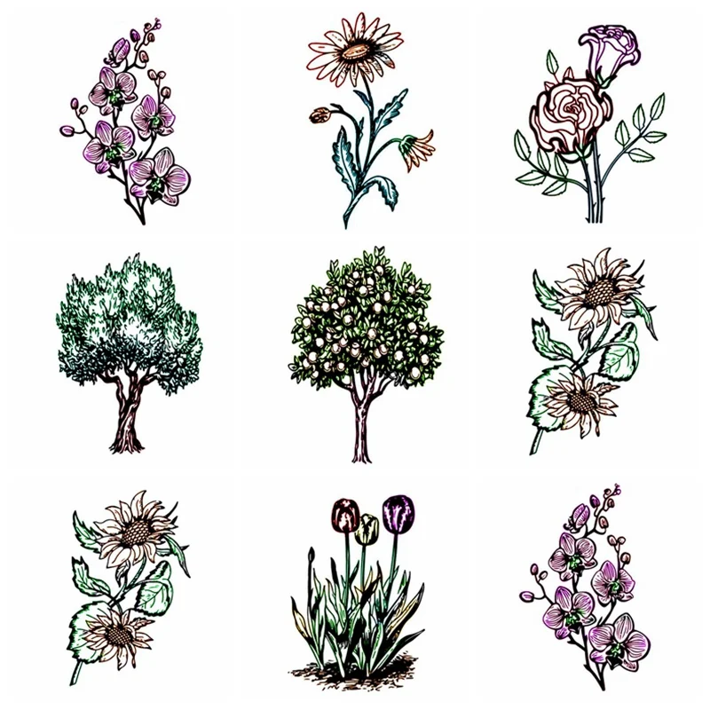 

Clear Stamps Silicone for DIY Scrapbooking Card Flower Plants Tree Clear Stamps Making Album Crafts Decoration New Stamps 2020