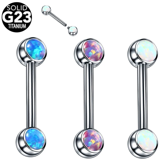 G23 Titanium Nipple Barbells – 14G 14mm Internally Threaded Body Jewelry For Men & Women (1 Pair)