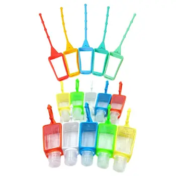 

10Pcs Hand Soap Empty Refillable Bottle Silicone Holder Travel Portable Sanitizer Perfume Liquid Container Keychain Carriers