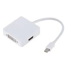 3In1 Mini Display Port DP Thunderbolt to DVI VGA HDMI Adapter Cable For MacBook MacBook Pro Air Accessories mini display port to hmdi adapting cable for macbook pro macbook air white 4 5m