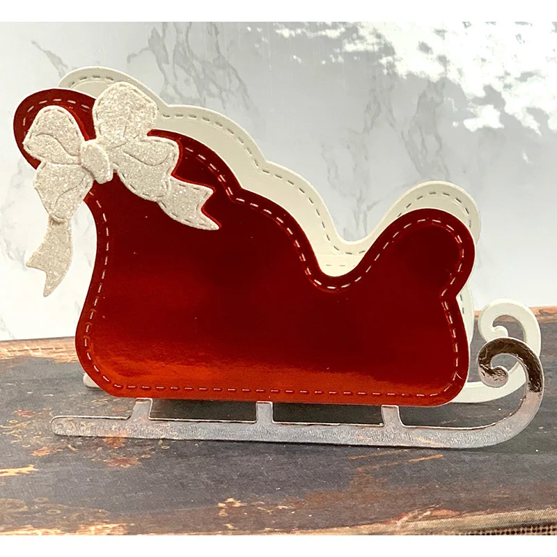 Рождественские сани металлические режущие штампы для DIY Скрапбукинг тисненая картонная открытка альбом украшения ремесла штампы вырезаны
