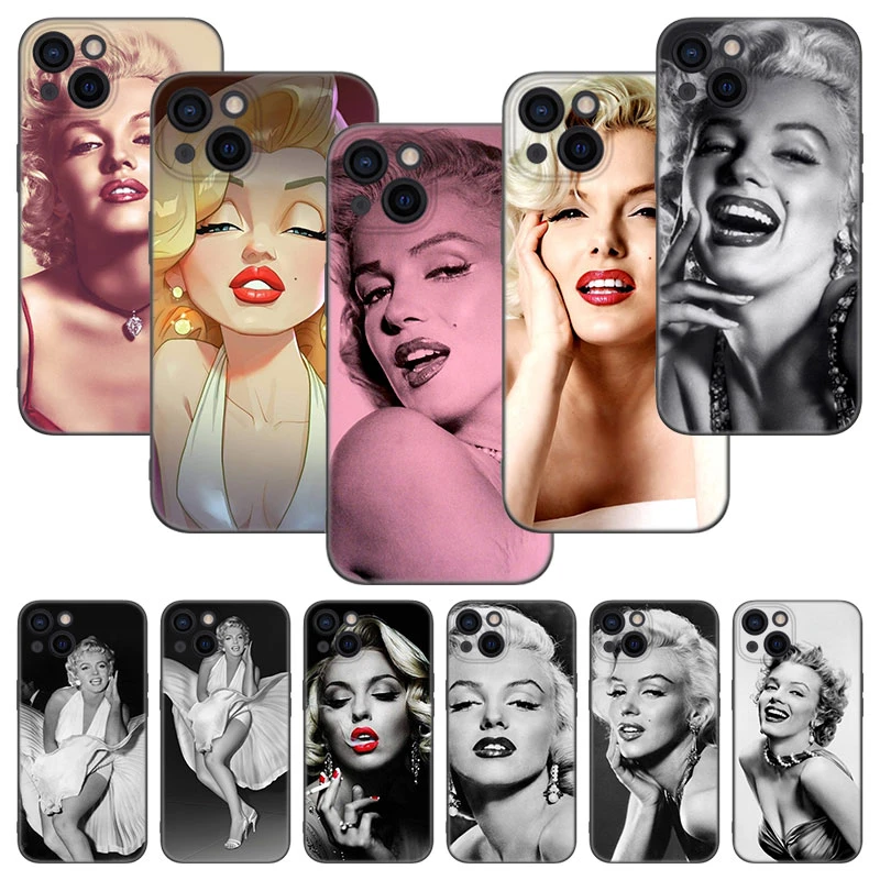 Marilyn Monroe Phone Case For Apple iPhone 13 12 Mini 11 Pro XS Max XR X 8 7 6S 6 Plus 5S 5 SE 2020 Soft TPU Black Cover best iphone 13 pro case