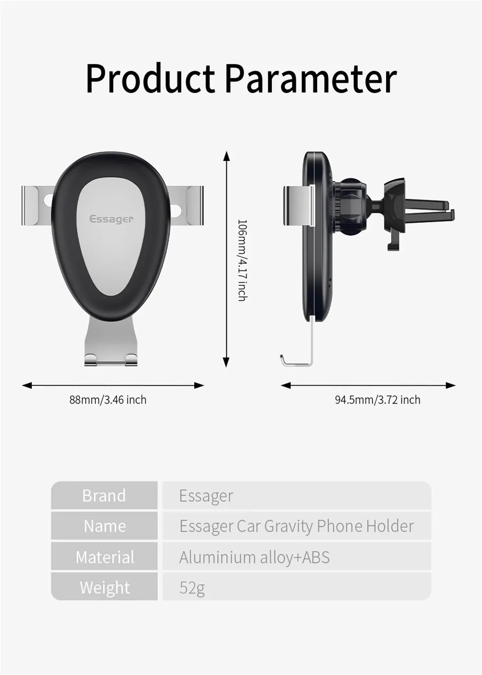Автомобильный держатель для телефона Essager Gravity для iPhone 11 Pro Xs Max X samsung, держатель для мобильного телефона на вентиляционное отверстие, автомобильный держатель для телефона