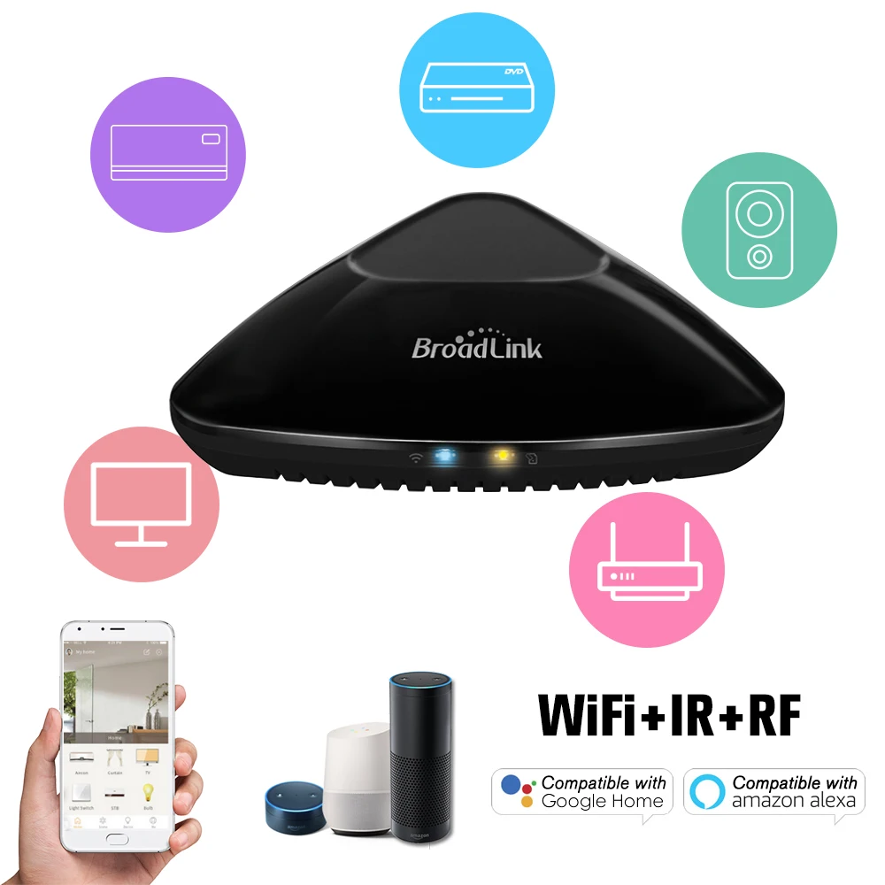 

RM PRO+ RM33 Universal Intelligent Remote Controller WiFi+IR+RF Switch App Control Compatible with Alexa Smart Home Automation