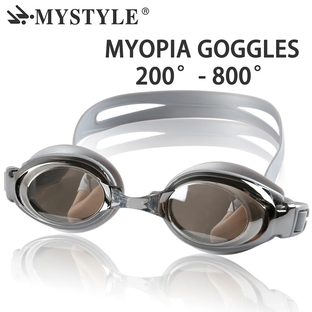 Очки с диоптриями, близорукость, 200-800, очки для плавания, очки для близорукости, для мужчин и женщин, для плавания, силиконовые, против запотевания, с покрытием, очки по рецепту воды