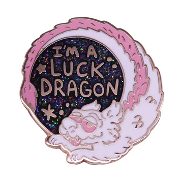 

Neverending Story Falcor the luck dragon glitter pin childhood nostalgia accessory
