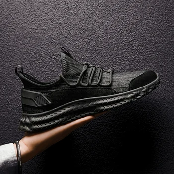 

New men's wild breathable mesh running shoes lace-up sneakers men's thick-soled sneakers outdoor hiking shoes