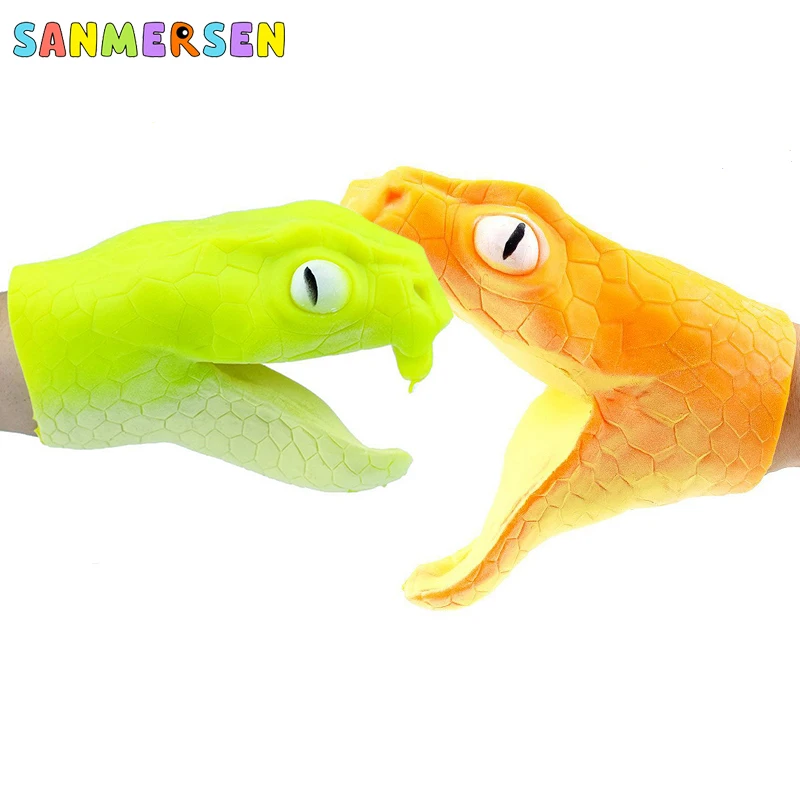 Kids Childs Childrens Animal Head Shaped Toy New Flexible Plastic Hand Puppet 