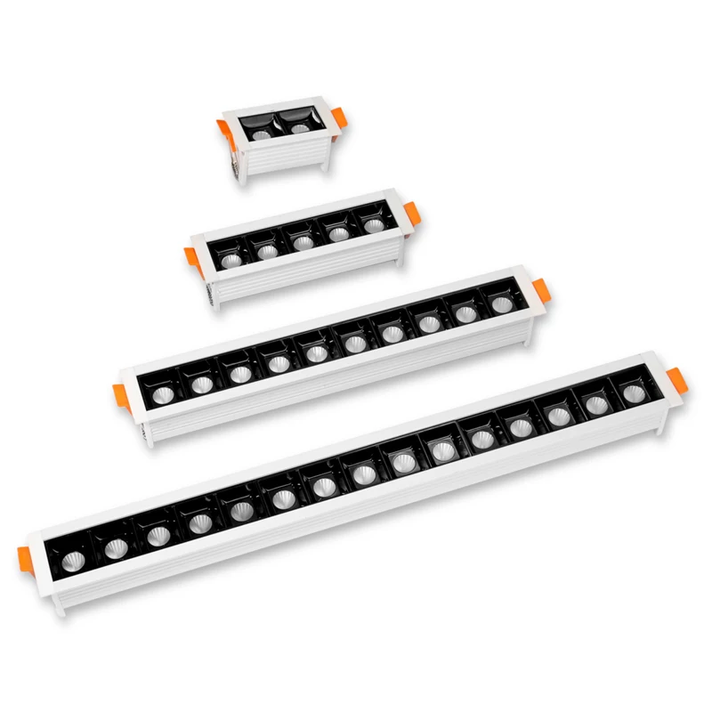 LED line Downlight Recessed Rectangle Grille Ceiling Lamp 4W 10W 20W 30W AC85~265V Spot Light For Home Shop Decor | Освещение