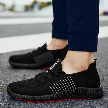 

2019 Shoes Mens Outdoor Mesh Shoes Casual Lace Up Comfortable Soles Running Sports Shoes Tenis Masculino Adulto