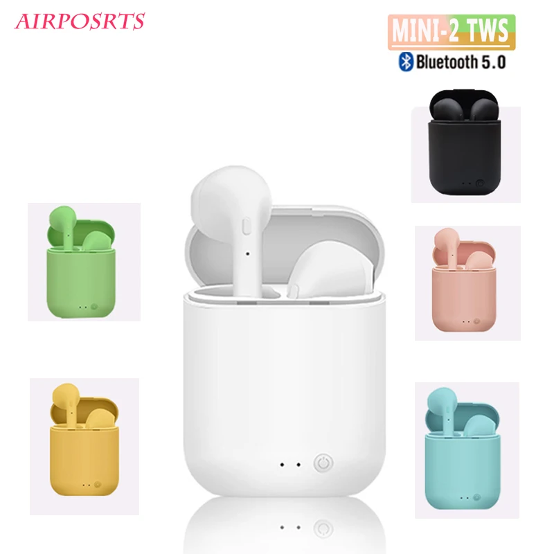 TWS Mini 2 беспроводные наушники Bluetooth 5 0 матовые вкладыши Macaron гарнитура с микрофоном