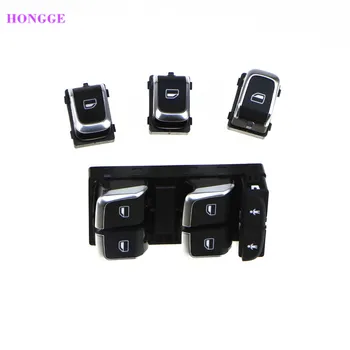 

HONGGE 4 Pcs Chrome Electric Master Window Switches For A6 S6 C7 A7 4GD 959 851 B 4G0959851 4GD959855 4GD959851B 8KD959855