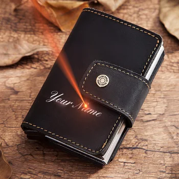 

RFID Anti-theft 2020 Alumina Credit Card Holder Smart Automatic Pop-up Business Bank Card Case Mini High Quality Man Coin Purse