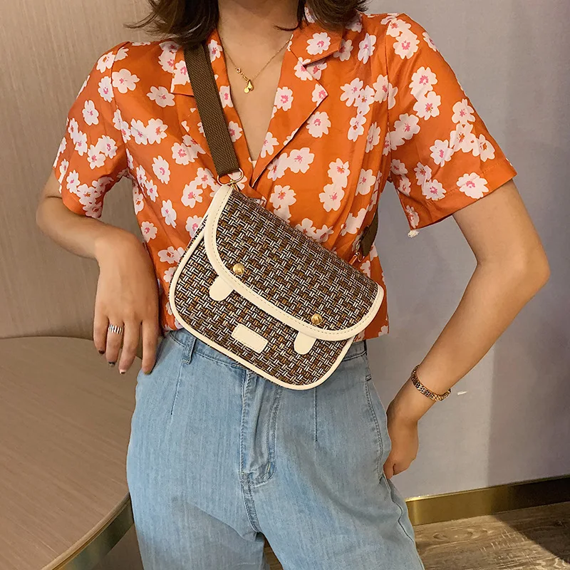 

JIULIN 2019 new color wool saddle bag magnetic buckle smiling face shoulder slung women's bag