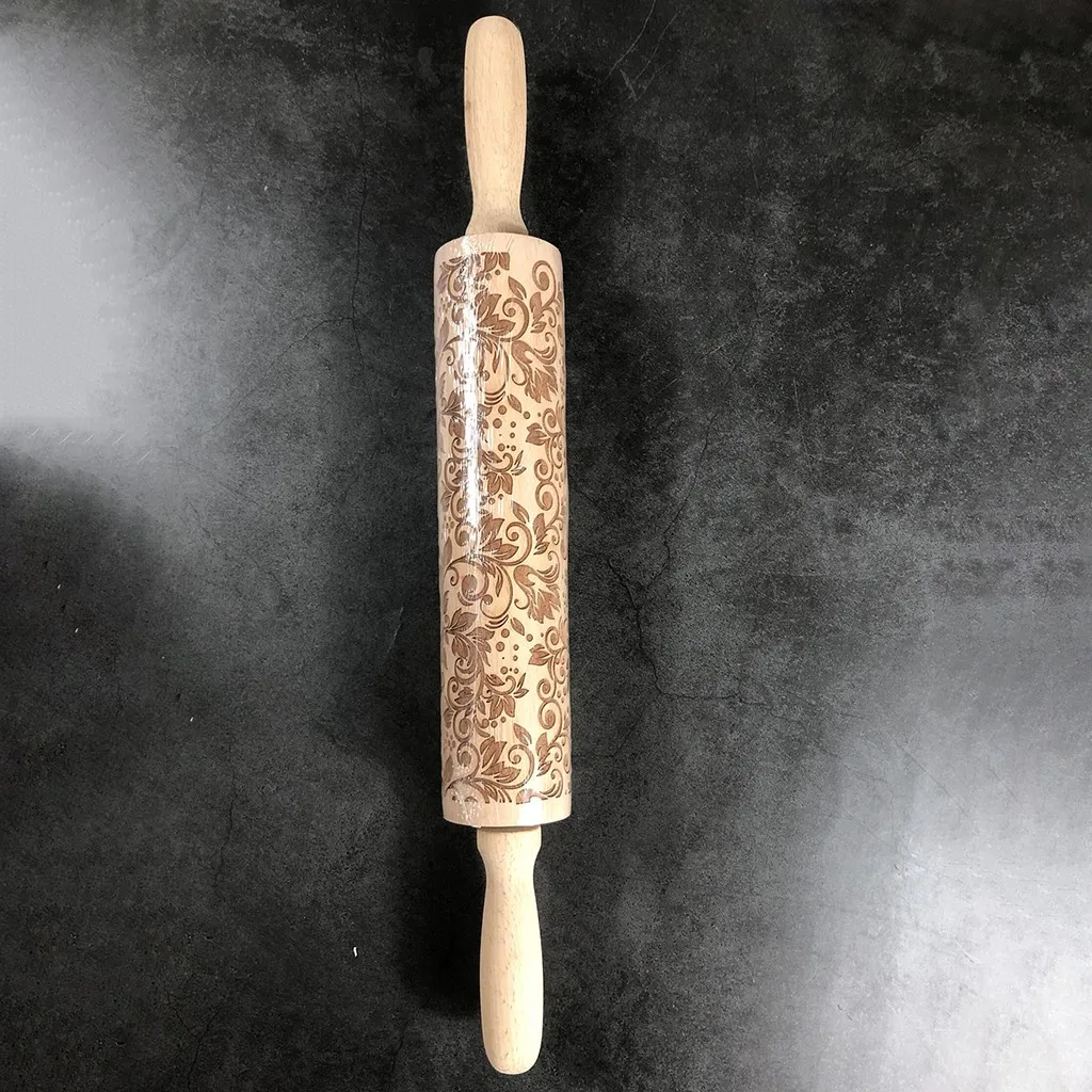 Палочка для лапши резная деревянная рельефная печатная палочка для лапши кухонный инструмент тиснение скалка для теста палочка для выпечки кухонный инструмент для выпечки