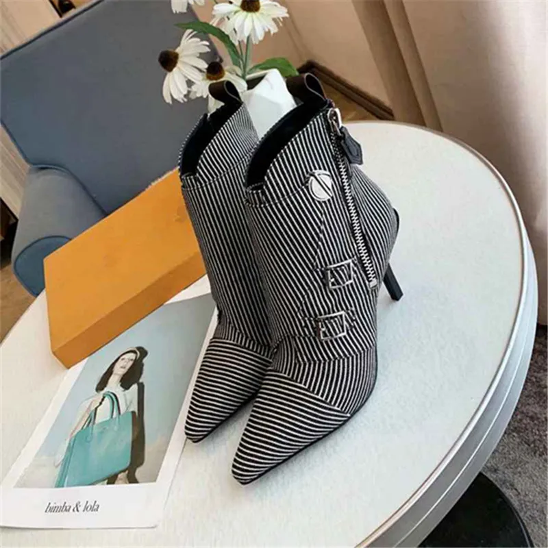 Scarpe donna/ботильоны; женская обувь на низком каблуке; chaussures femme; женские ботинки с пряжкой и острым носком на молнии; Botas; тонкий каблук
