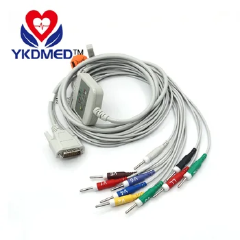 

NEW Din 3.0 END NIHON KOHDEN EKG CABLE 10 Leadwires AHA,No Resistance Standard
