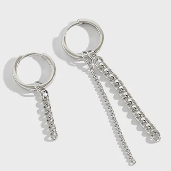 

Flyleaf Asymmetric Chain Tassel Dangle Earrings For Women High Quality 100% 925 Sterling Silver Lady Fashion Jewelry