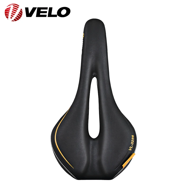 VELO Original VL-3256 PU Comfortable Steel Rail Bicycle Saddle for Road Gravel MTB Off-Road City Touring Bike Cycling Parts Bicycle Saddle